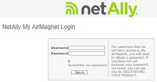 My AirMagnet login